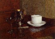 Henri Fantin-Latour Still Life Glass, Silver Goblet and Cup of Champagne Sweden oil painting artist
